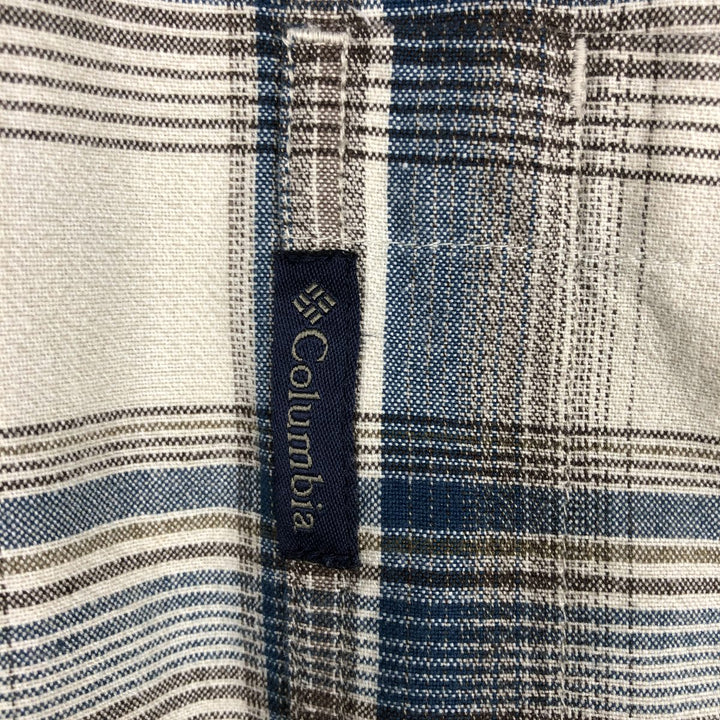 2000'S Columbia long-sleeved button-down check shirt, men's size XL cotton white type Vintage Second Hand