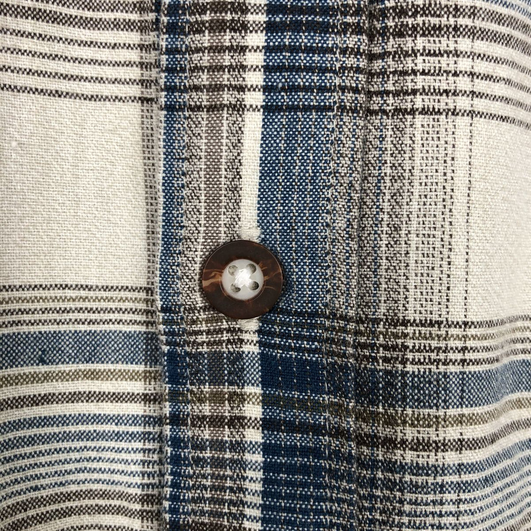 2000'S Columbia long-sleeved button-down check shirt, men's size XL cotton white type Vintage Second Hand