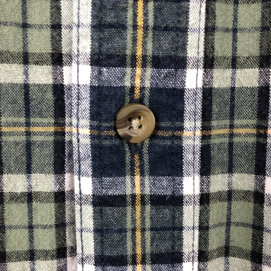 Eddie Bauer Long Sleeve Button-Down Check Shirt, Men's Size M cotton green type Vintage Second Hand