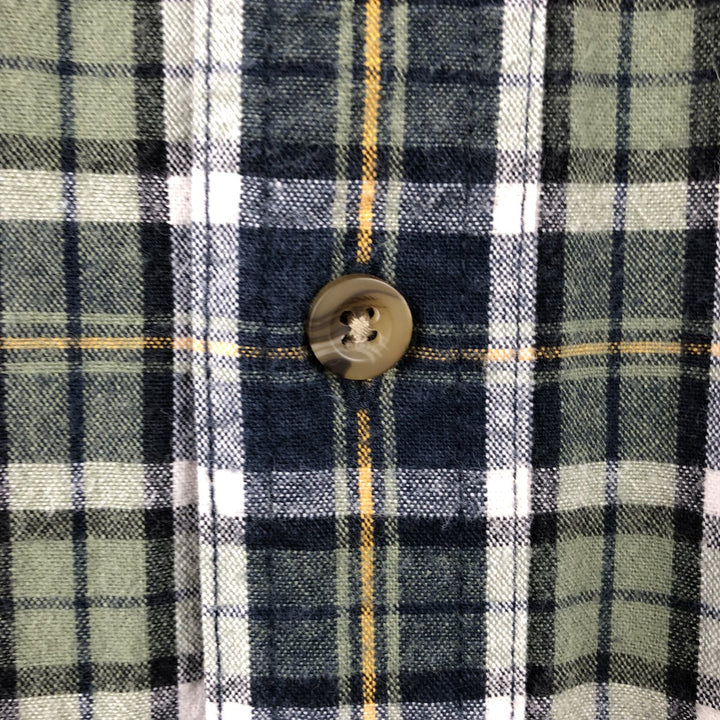 Eddie Bauer Long Sleeve Button-Down Check Shirt, Men's Size M cotton green type Vintage Second Hand