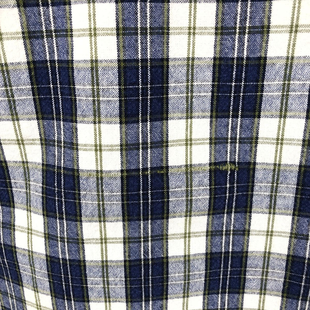 Eddie Bauer Long Sleeve Button-Down Check Shirt, Men's Size M cotton blue type Vintage Second Hand