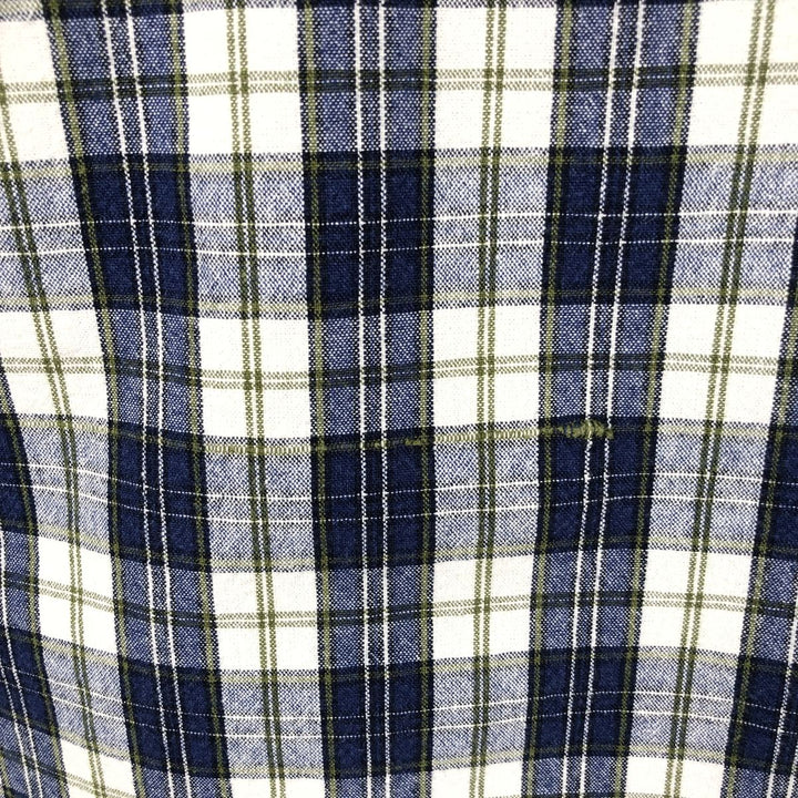 Eddie Bauer Long Sleeve Button-Down Check Shirt, Men's Size M cotton blue type Vintage Second Hand