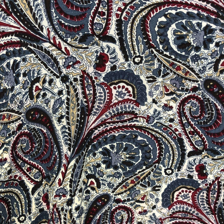 Guess Paisley Pattern Open Collar Long Sleeve Rayon Shirt, Men's Size XL (approx.) Rayon multicolor Vintage Second Hand