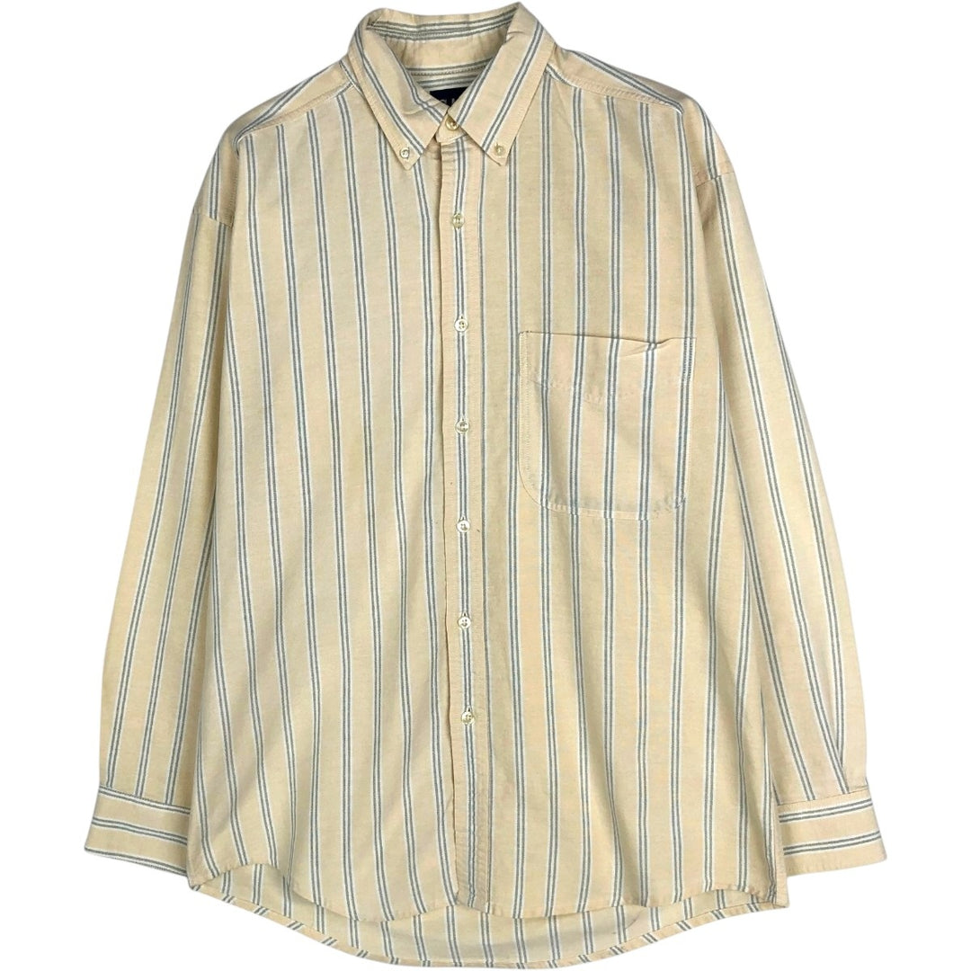 90'S GAP (Old GAP) Long-Sleeve Cotton Stripe Shirt, Men's Size S (Equivalent), Vintage cotton unbleached Vintage Second Hand