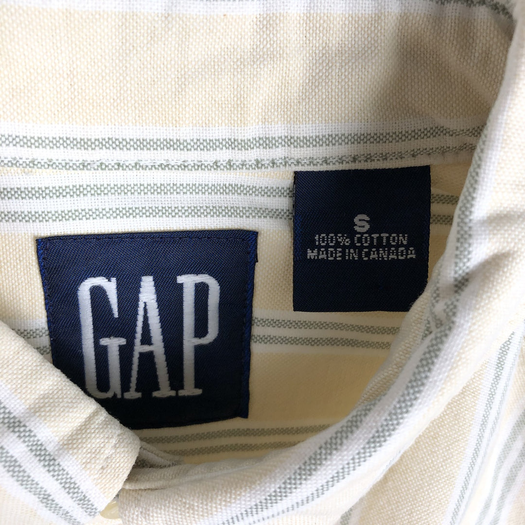 90'S GAP (Old GAP) Long-Sleeve Cotton Stripe Shirt, Men's Size S (Equivalent), Vintage cotton unbleached Vintage Second Hand