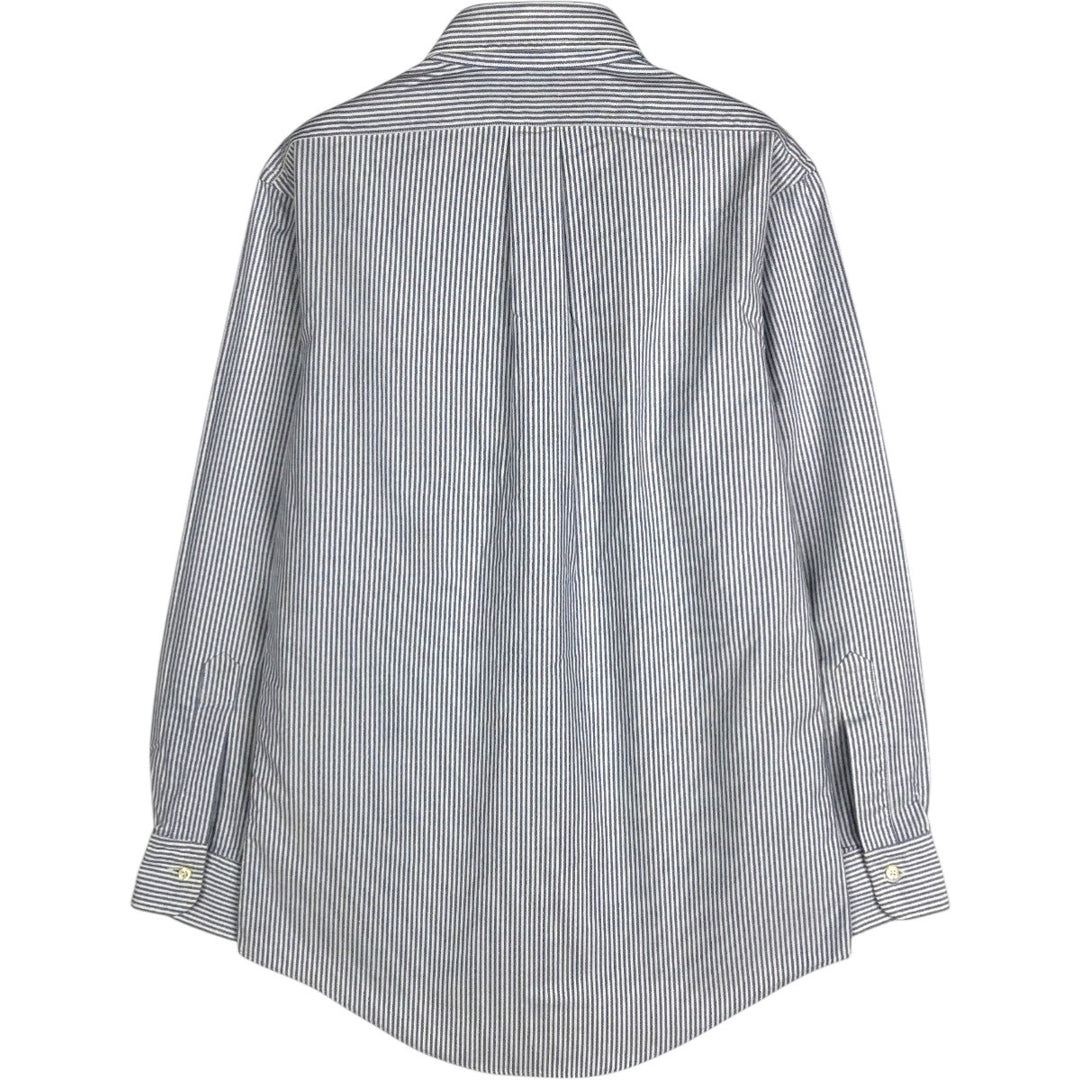 1990'S Brooks Brothers Long-Sleeve Button-Down Striped Shirt, Made in USA, Men's Size M (Equivalent), Vintage cotton blue type Vintage Second Hand