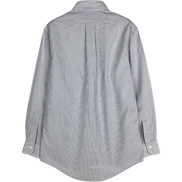 1990'S Brooks Brothers Long-Sleeve Button-Down Striped Shirt, Made in USA, Men's Size M (Equivalent), Vintage cotton blue type Vintage Second Hand