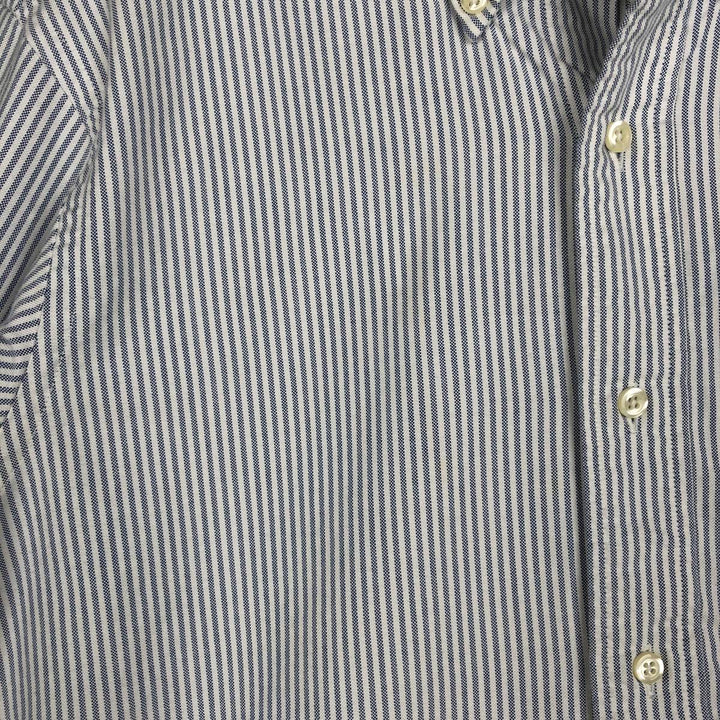 1990'S Brooks Brothers Long-Sleeve Button-Down Striped Shirt, Made in USA, Men's Size M (Equivalent), Vintage cotton blue type Vintage Second Hand