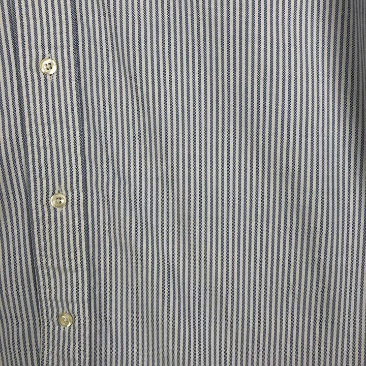 1990'S Brooks Brothers Long-Sleeve Button-Down Striped Shirt, Made in USA, Men's Size M (Equivalent), Vintage cotton blue type Vintage Second Hand
