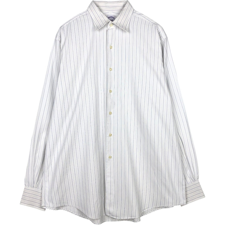 Brooks Brothers Est.1818 Long Sleeve Cotton Striped Shirt Made in USA Men's XL cotton white type Vintage Second Hand