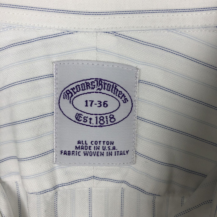Brooks Brothers Est.1818 Long Sleeve Cotton Striped Shirt Made in USA Men's XL cotton white type Vintage Second Hand