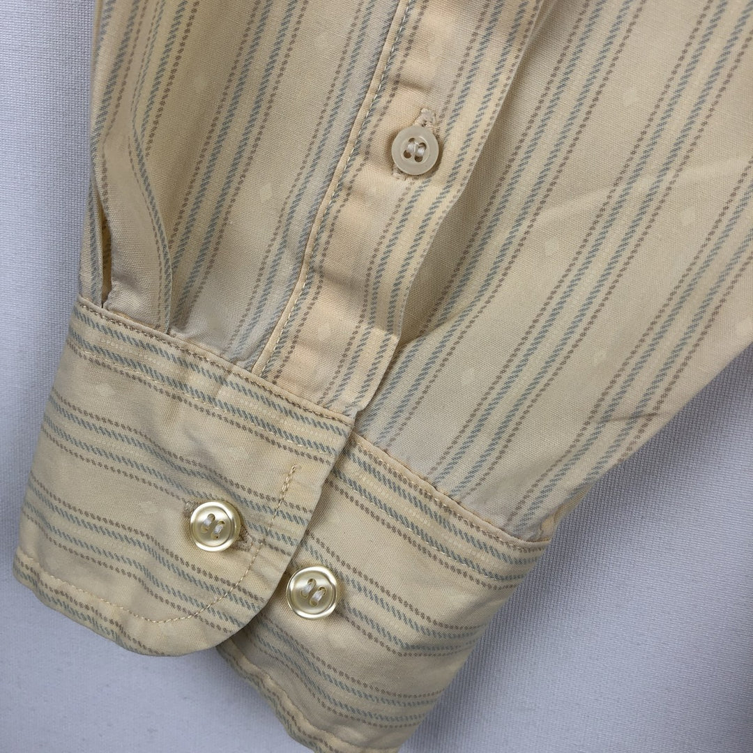 GAP Short-Sleeve Button-Down Striped Shirt, Men's Size L (approx.) cotton yellow type Vintage Second Hand