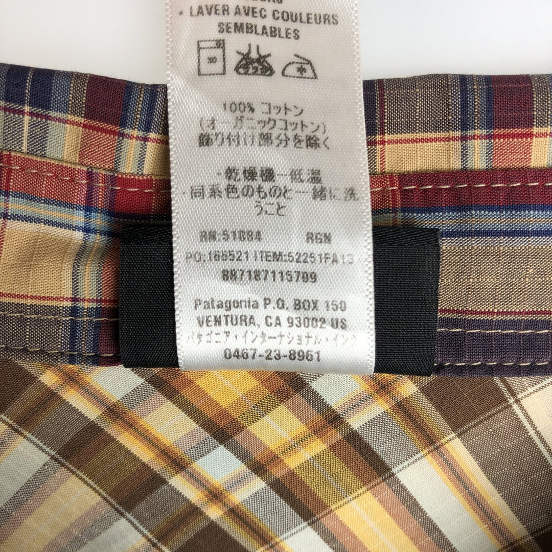 Patagonia Organic Cotton Long-Sleeve Cotton Check Shirt (Men's Size S) Organic cotton beige type brown Vintage Second Hand
