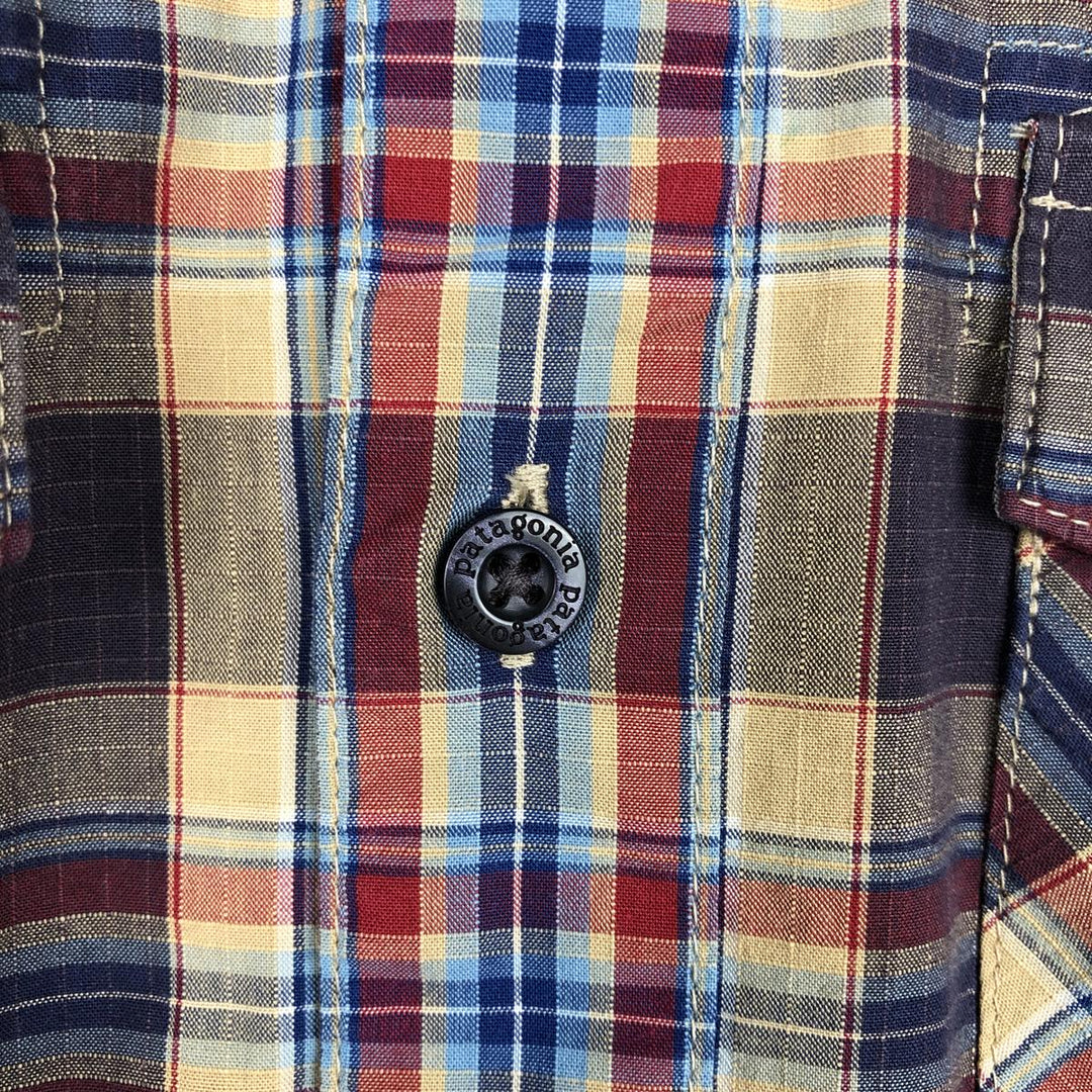 Patagonia Organic Cotton Long-Sleeve Cotton Check Shirt (Men's Size S) Organic cotton beige type brown Vintage Second Hand