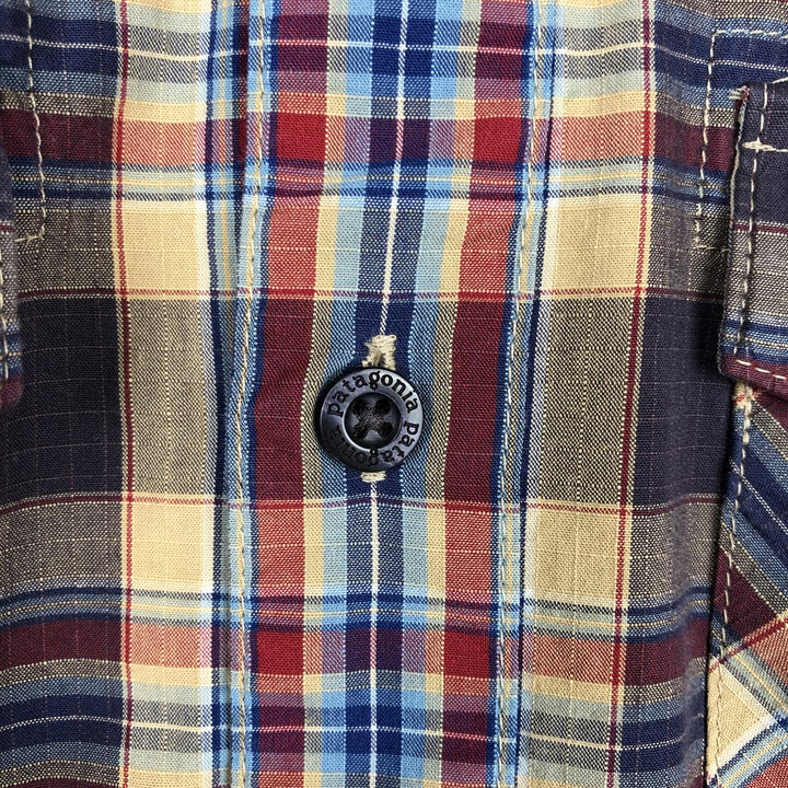 Patagonia Organic Cotton Long-Sleeve Cotton Check Shirt (Men's Size S) Organic cotton beige type brown Vintage Second Hand