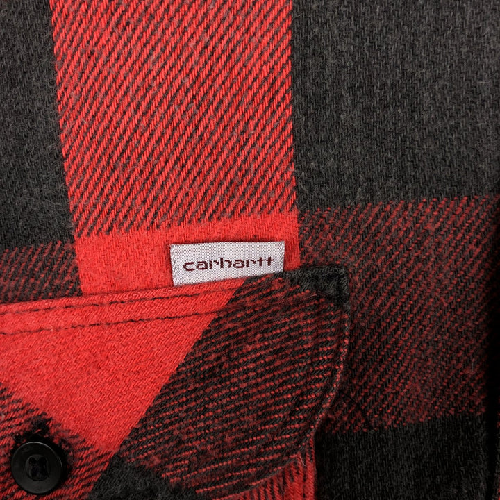 Carhartt Long Sleeve Lightflannel Check Shirt, Men's XL unclear red type Vintage Second Hand