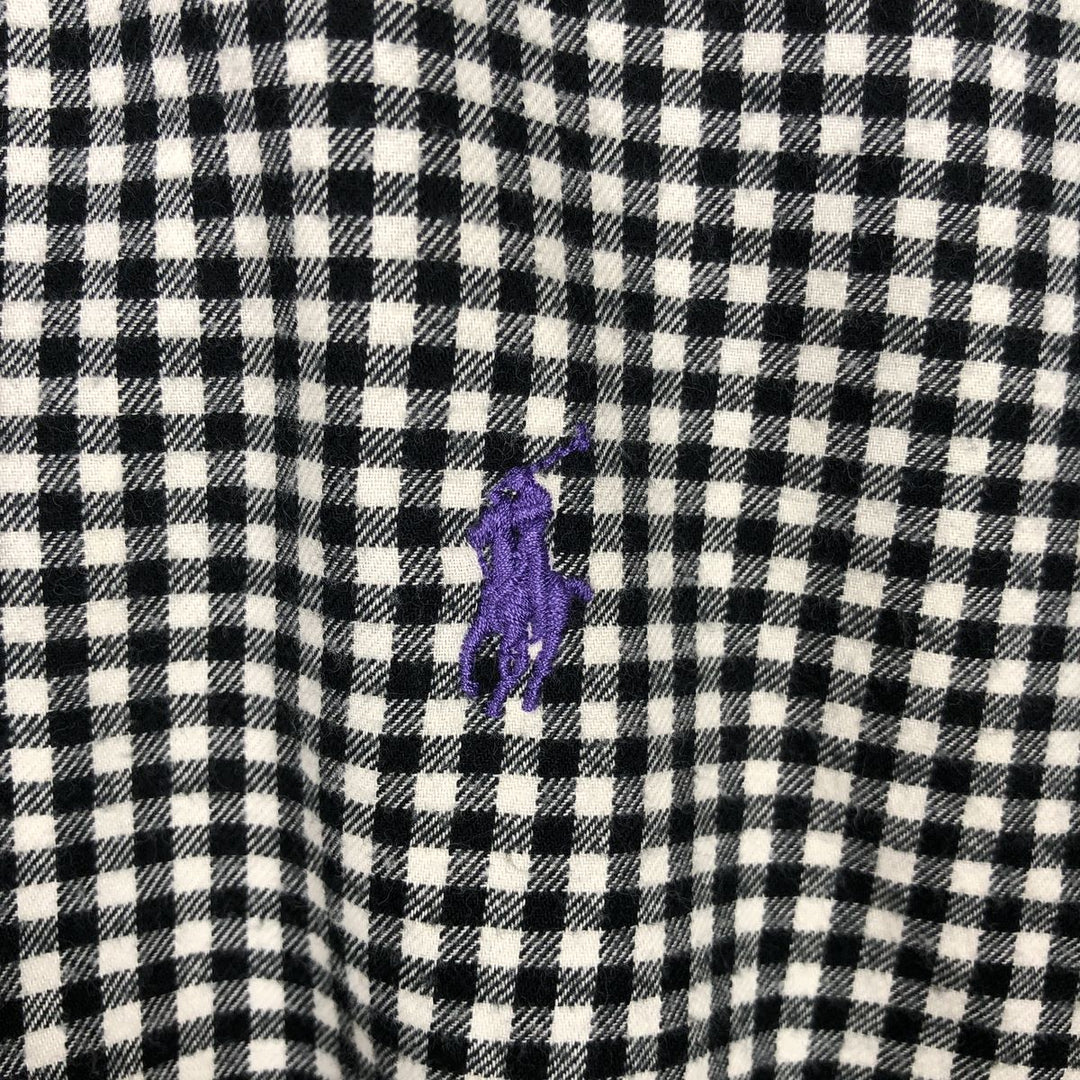 Ralph Lauren CLASSIC FIT Gingham Check Long Sleeve Button-Down Light Flannel Shirt, Men's Size XL (Equivalent), Thick Fabric cotton black type Vintage Second Hand