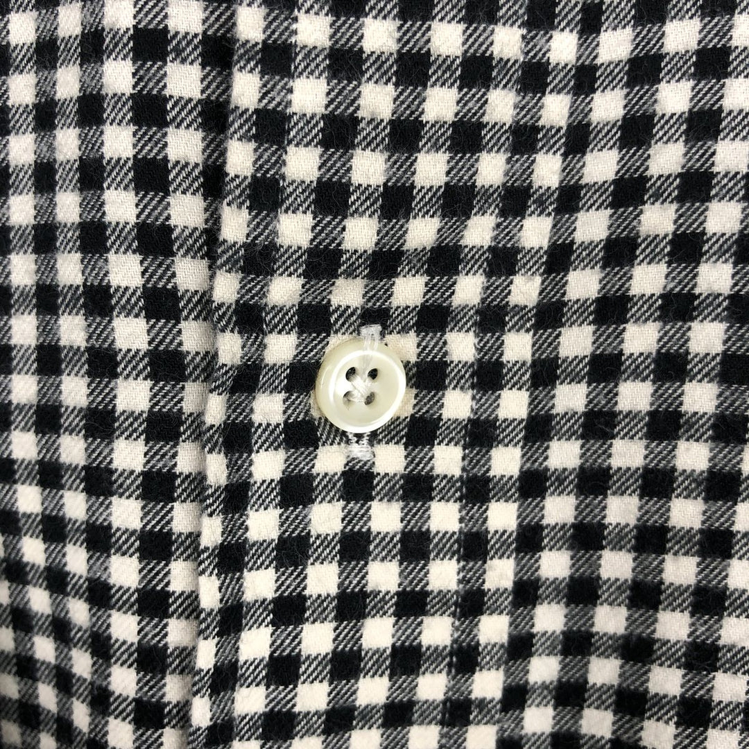 Ralph Lauren CLASSIC FIT Gingham Check Long Sleeve Button-Down Light Flannel Shirt, Men's Size XL (Equivalent), Thick Fabric cotton black type Vintage Second Hand