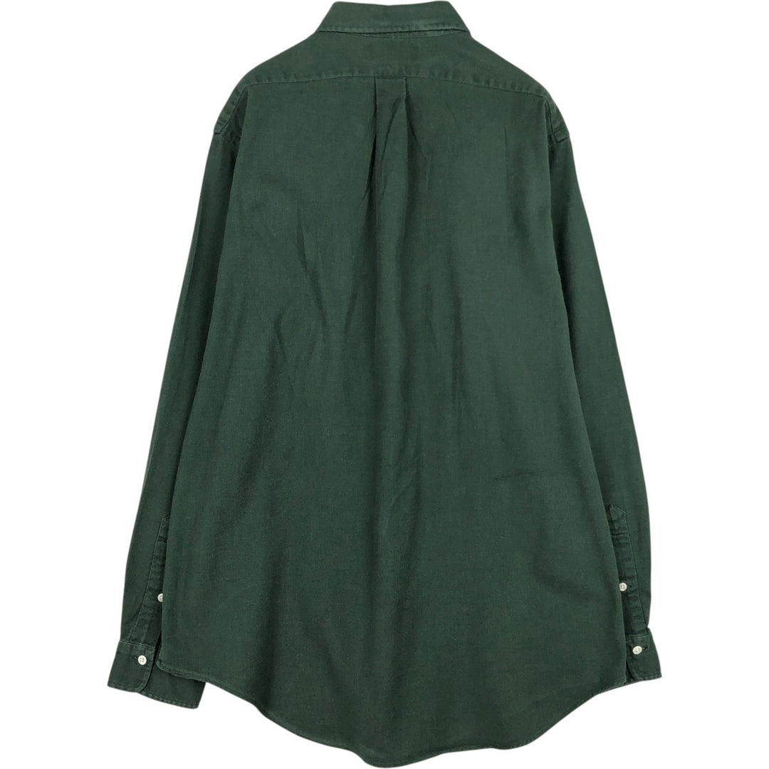 Ralph Lauren long-sleeved button-down flannel shirt, men's size L (approx.) cotton green type Vintage Second Hand