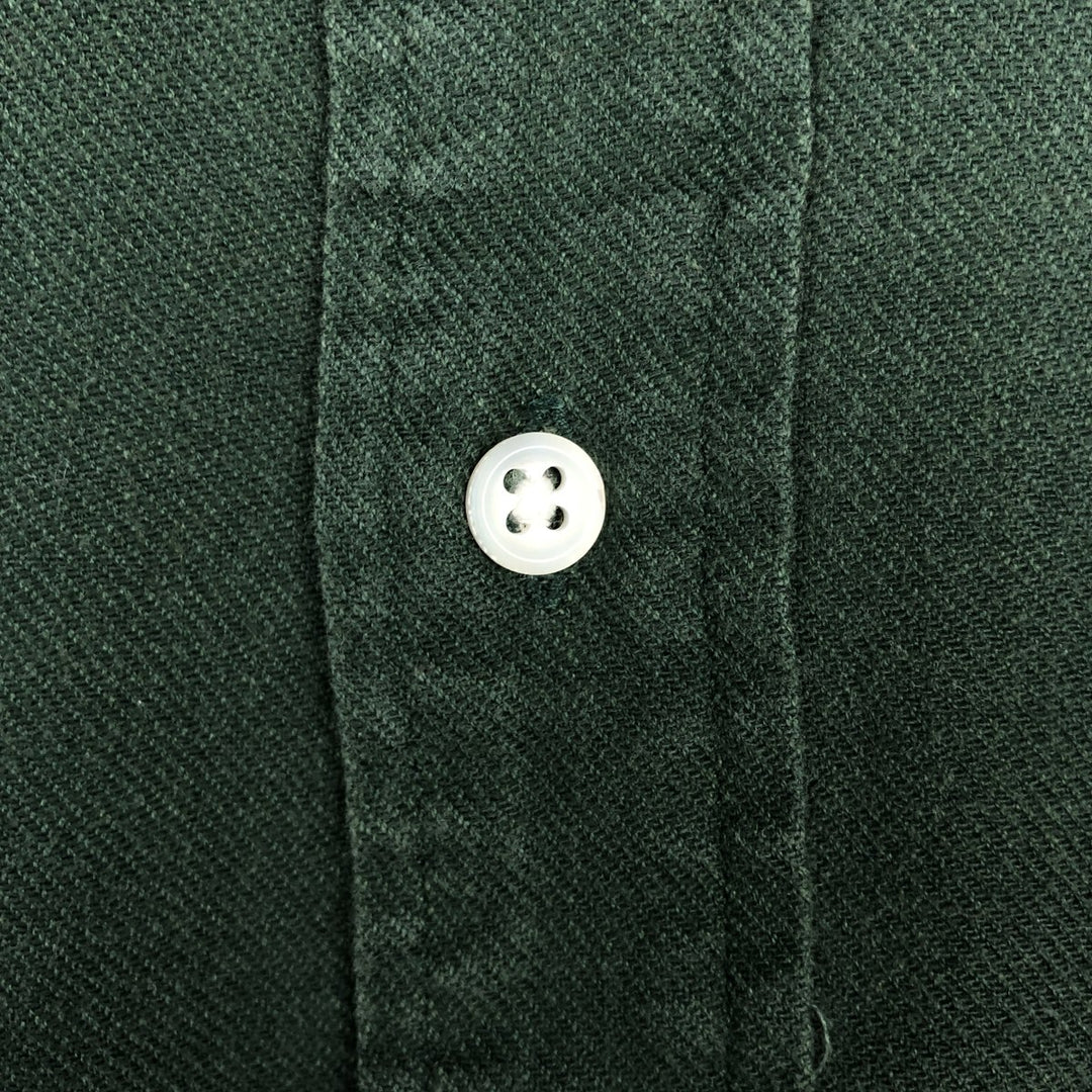 Ralph Lauren long-sleeved button-down flannel shirt, men's size L (approx.) cotton green type Vintage Second Hand