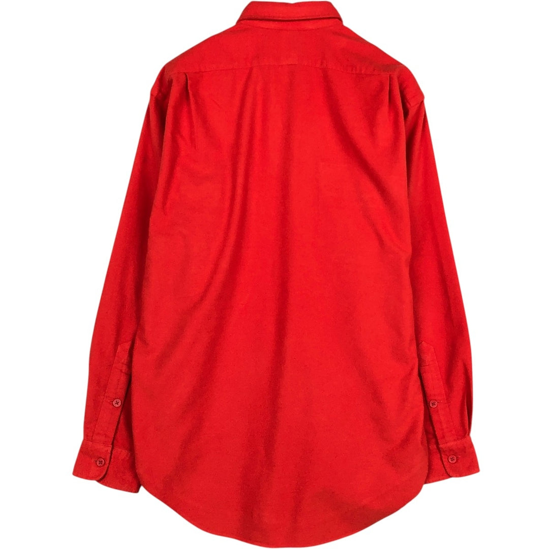 Ralph Lauren POLO by Ralph Lauren Long-Sleeve Light Flannel Shirt, Men's Size M (approx.) cotton red type Vintage Second Hand