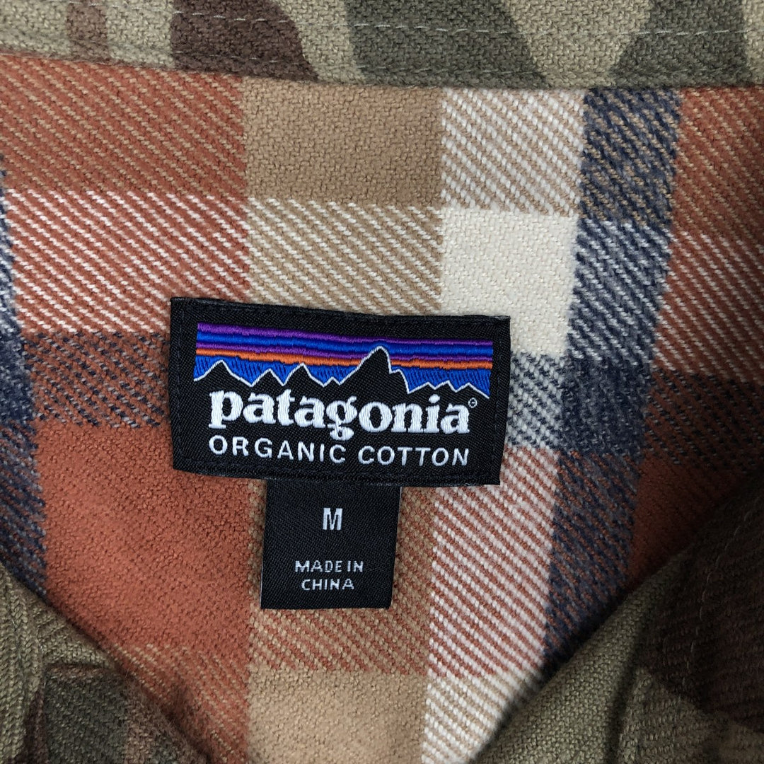 Patagonia ORGANIC COTTON Camouflage Pattern Long-Sleeve Light Flannel Shirt (Men's Size M) cotton Khaki type Vintage Second Hand