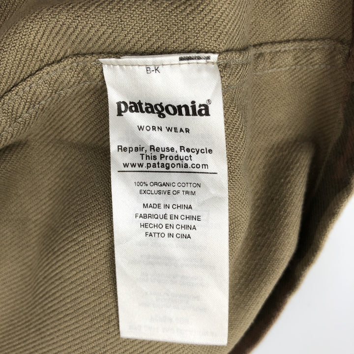 Patagonia ORGANIC COTTON Camouflage Pattern Long-Sleeve Light Flannel Shirt (Men's Size M) cotton Khaki type Vintage Second Hand