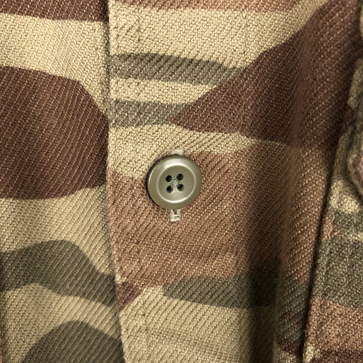 Patagonia ORGANIC COTTON Camouflage Pattern Long-Sleeve Light Flannel Shirt (Men's Size M) cotton Khaki type Vintage Second Hand