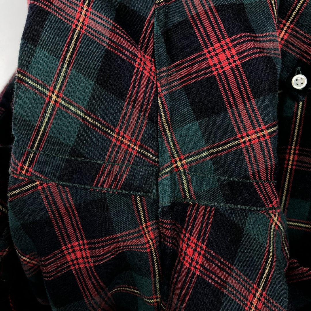 Ralph Lauren BLAKE long-sleeved button-down flannel check shirt, men's size XL cotton green type Vintage Second Hand