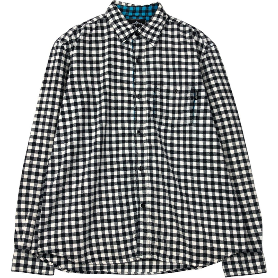 Stussy long-sleeved flannel check shirt, men's size L (approx.) cotton black type Vintage Second Hand