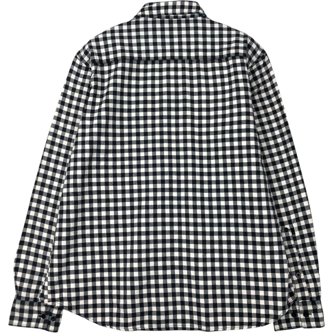 Stussy long-sleeved flannel check shirt, men's size L (approx.) cotton black type Vintage Second Hand