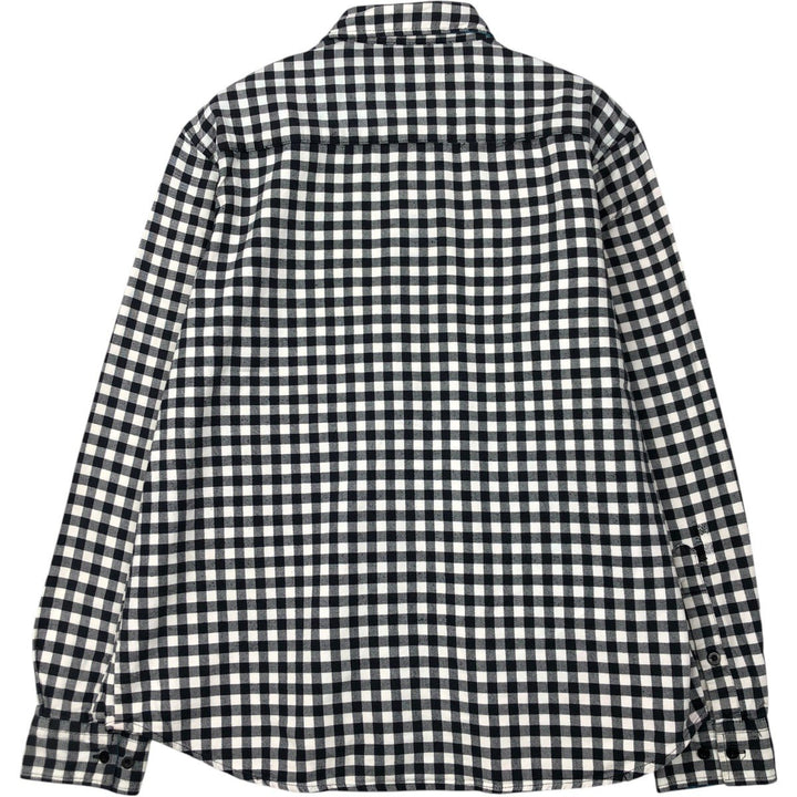 Stussy long-sleeved flannel check shirt, men's size L (approx.) cotton black type Vintage Second Hand