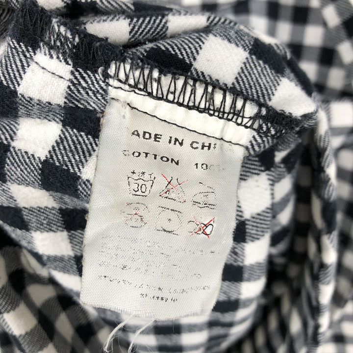 Stussy long-sleeved flannel check shirt, men's size L (approx.) cotton black type Vintage Second Hand