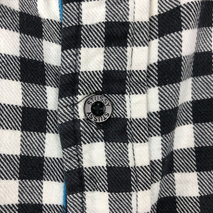 Stussy long-sleeved flannel check shirt, men's size L (approx.) cotton black type Vintage Second Hand