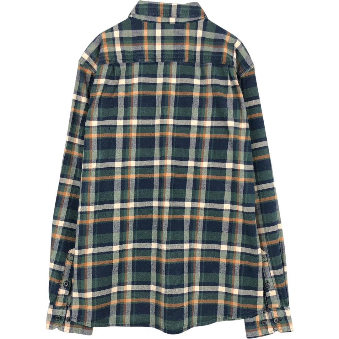 Carhartt Relaxed Fit Long-Sleeve Light Flannel Check Shirt, Men's Size M (approx.) cotton navy blue type Vintage Second Hand