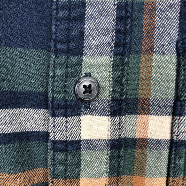 Carhartt Relaxed Fit Long-Sleeve Light Flannel Check Shirt, Men's Size M (approx.) cotton navy blue type Vintage Second Hand