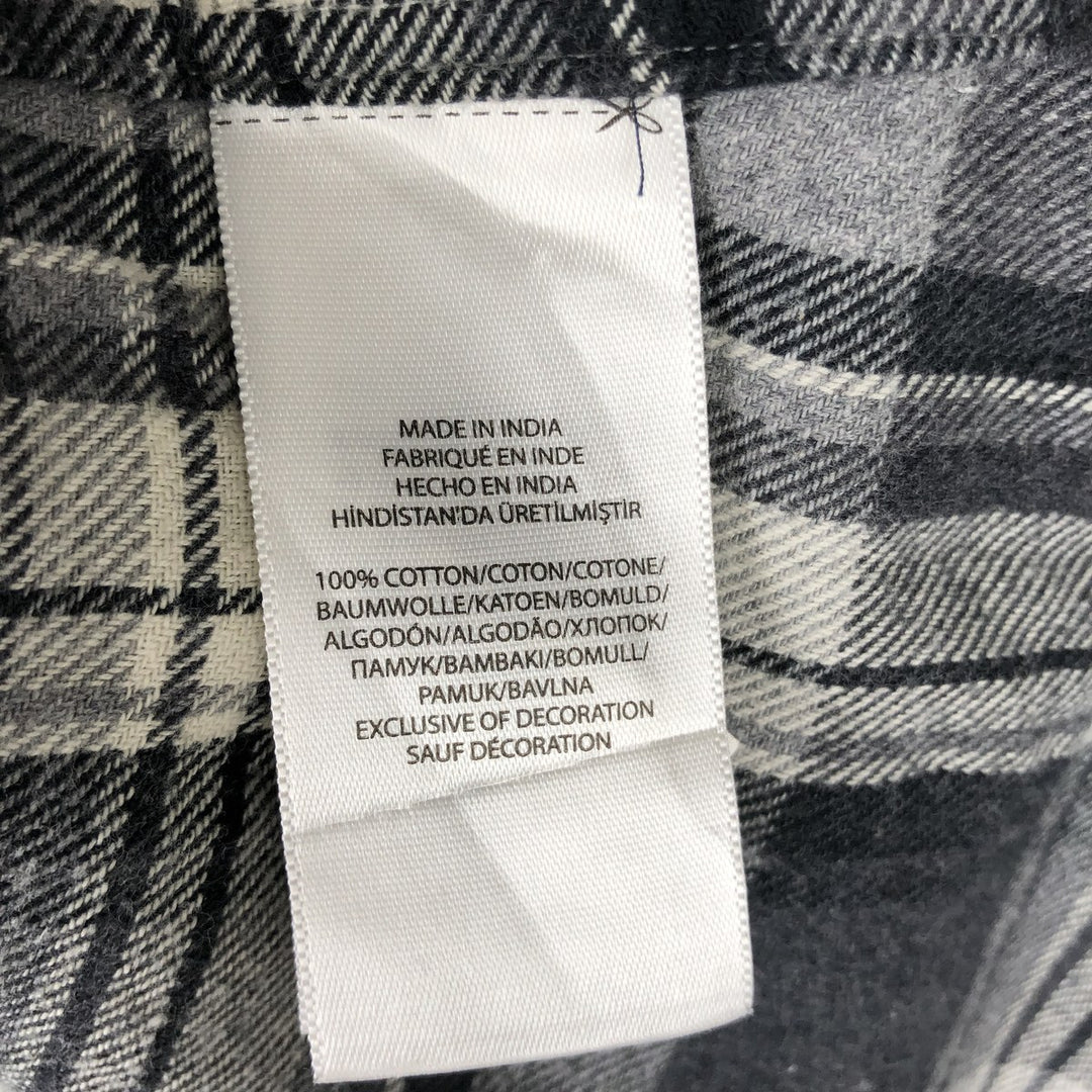 Ralph Lauren CLASSIC FIT Long-Sleeve Button-Down Light Flannel Check Shirt, Men's Size L (Equivalent), Thick Fabric cotton black type Vintage Second Hand