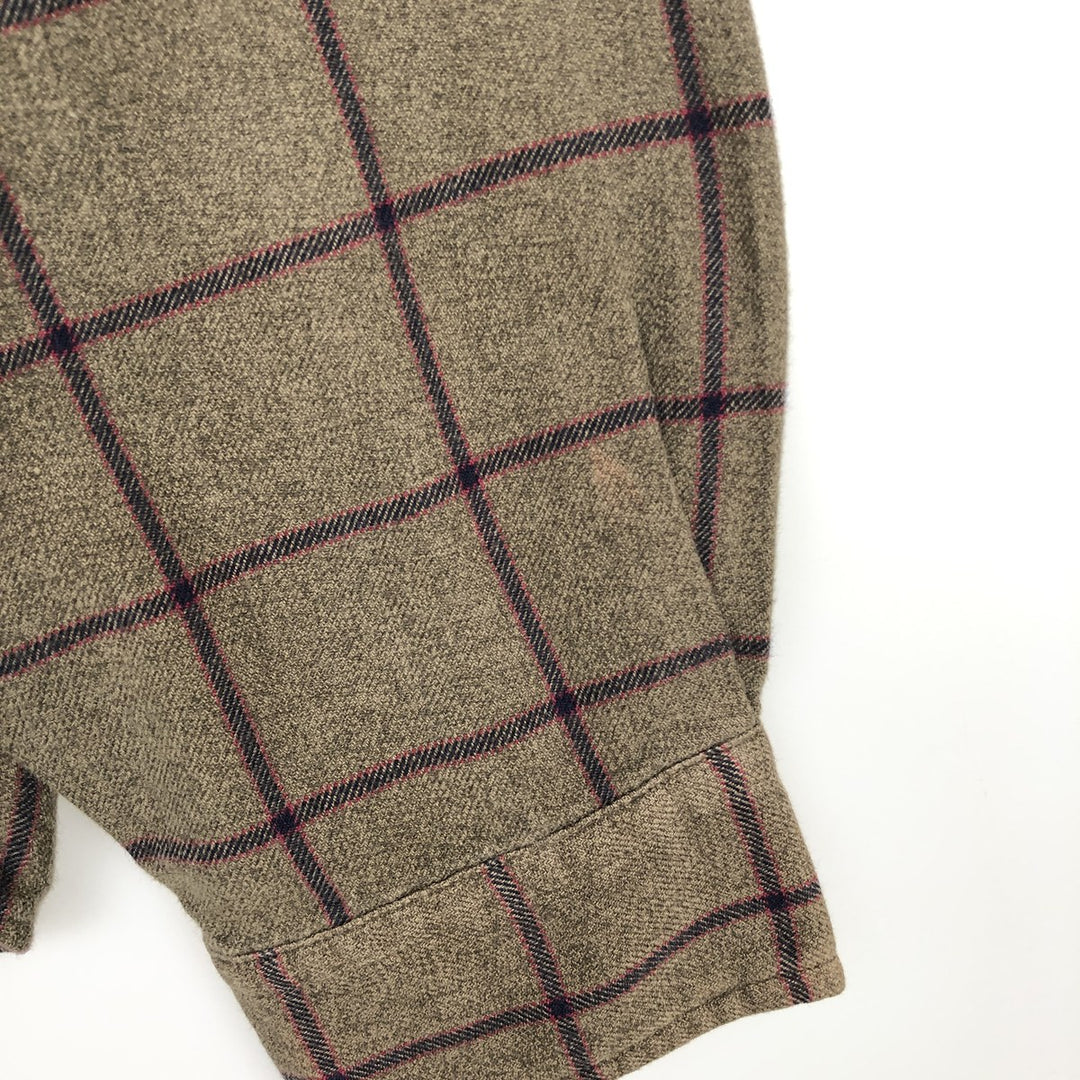 Eddie Bauer Long Sleeve Button-Down Light Flannel Check Shirt, Men's XL cotton Charcoal Vintage Second Hand