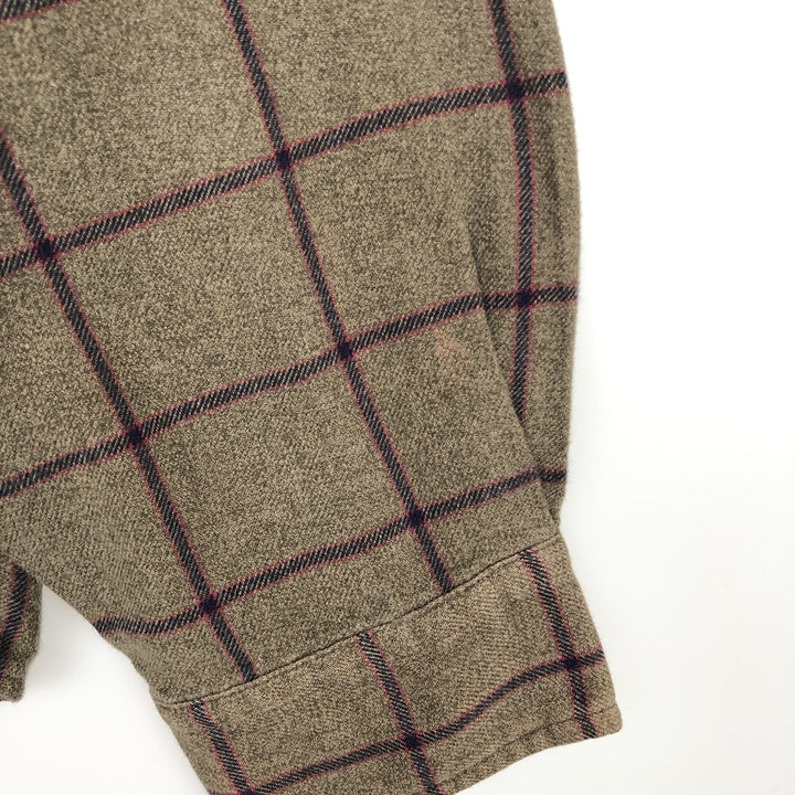Eddie Bauer Long Sleeve Button-Down Light Flannel Check Shirt, Men's XL cotton Charcoal Vintage Second Hand