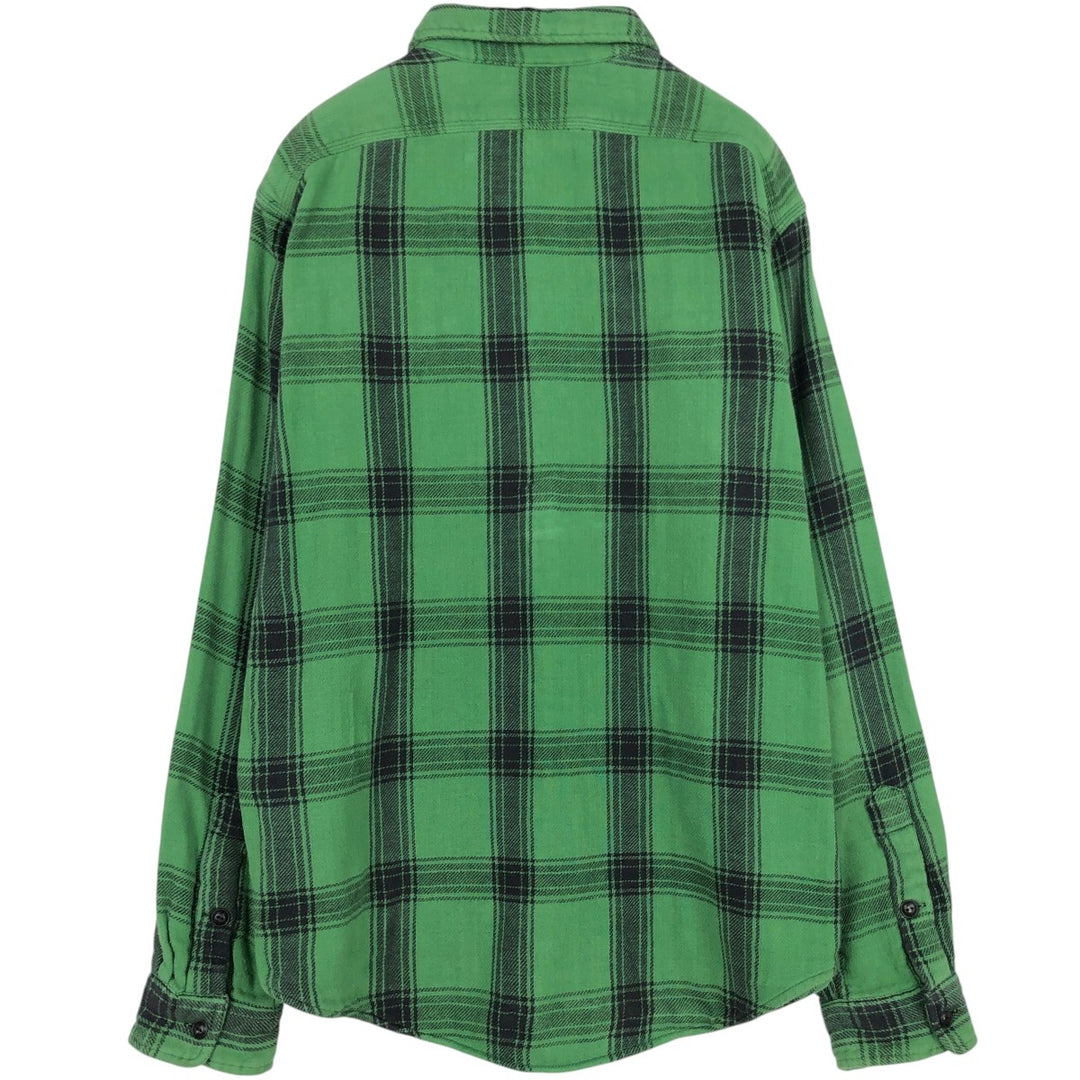 Ralph Lauren POLO RALPH LAUREN long-sleeved flannel check shirt, men's size L cotton green type Vintage Second Hand