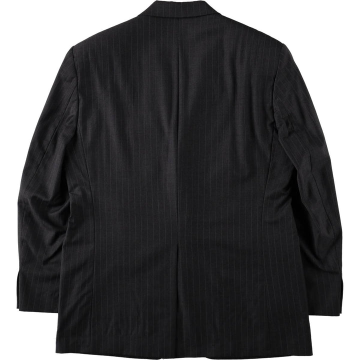 Ralph Lauren LAUREN Stripe Pattern Wool Tailored Jacket, Made in Canada, Men's Size XL (approx.) wool Charcoal Vintage Second Hand