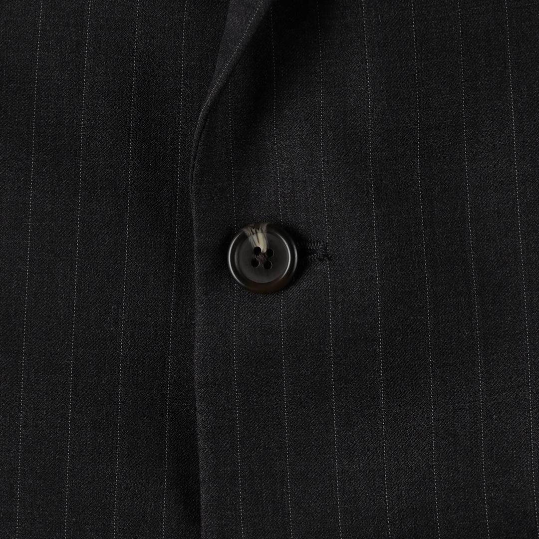 Ralph Lauren LAUREN Stripe Pattern Wool Tailored Jacket, Made in Canada, Men's Size XL (approx.) wool Charcoal Vintage Second Hand