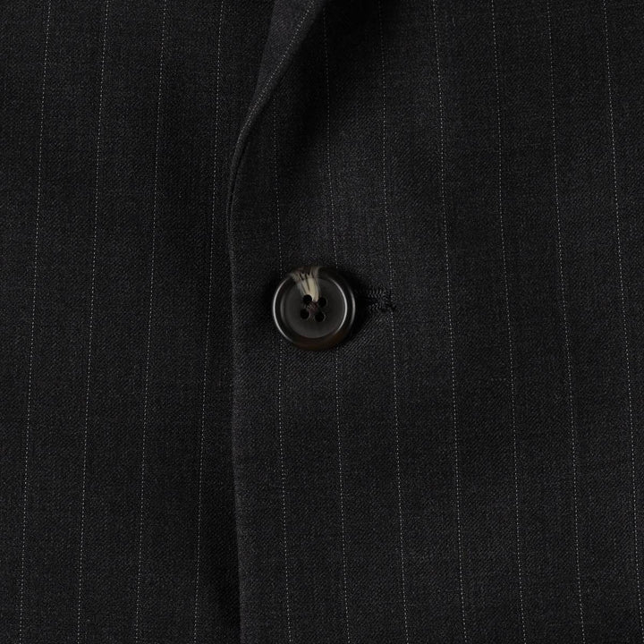 Ralph Lauren LAUREN Stripe Pattern Wool Tailored Jacket, Made in Canada, Men's Size XL (approx.) wool Charcoal Vintage Second Hand