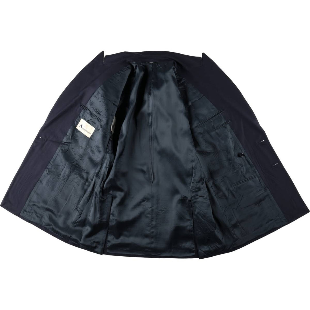 Aquascutum double-breasted peaked lapel navy blazer tailored jacket, men's size XXL equivalent. unclear navy blue type Vintage Second Hand