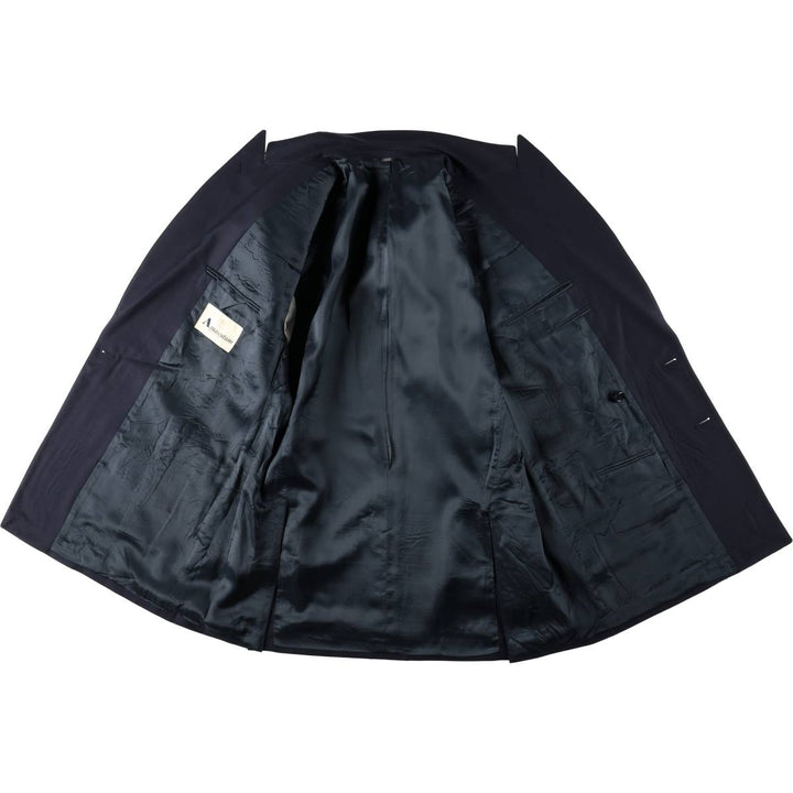 Aquascutum double-breasted peaked lapel navy blazer tailored jacket, men's size XXL equivalent. unclear navy blue type Vintage Second Hand