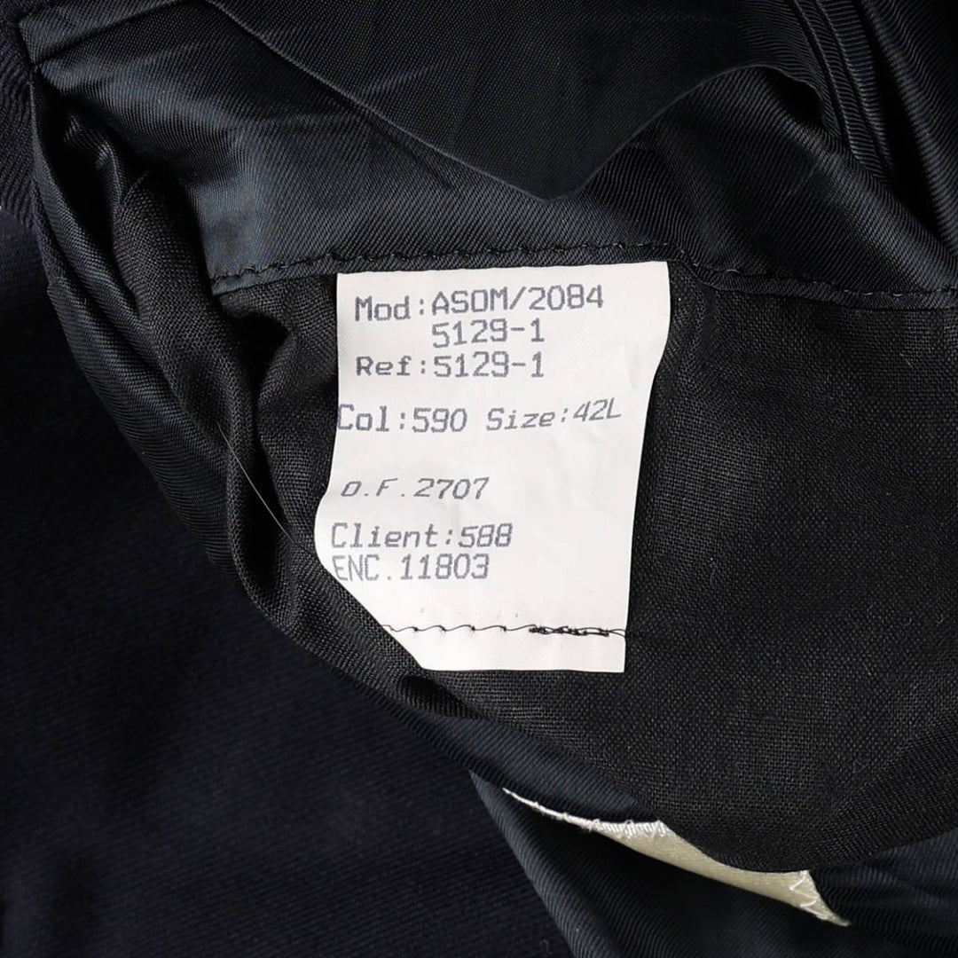 Aquascutum double-breasted peaked lapel navy blazer tailored jacket, men's size XXL equivalent. unclear navy blue type Vintage Second Hand