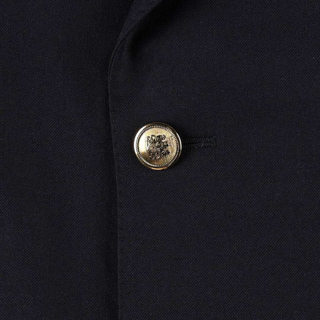 Aquascutum double-breasted peaked lapel navy blazer tailored jacket, men's size XXL equivalent. unclear navy blue type Vintage Second Hand