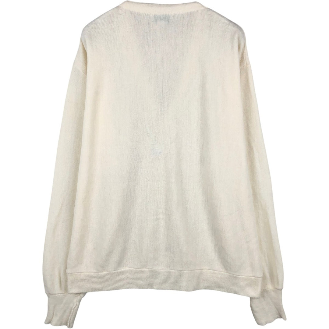90'S IZOD acrylic knit cardigan, made in the USA, men's size XL, vintage acrylic white type Vintage Second Hand
