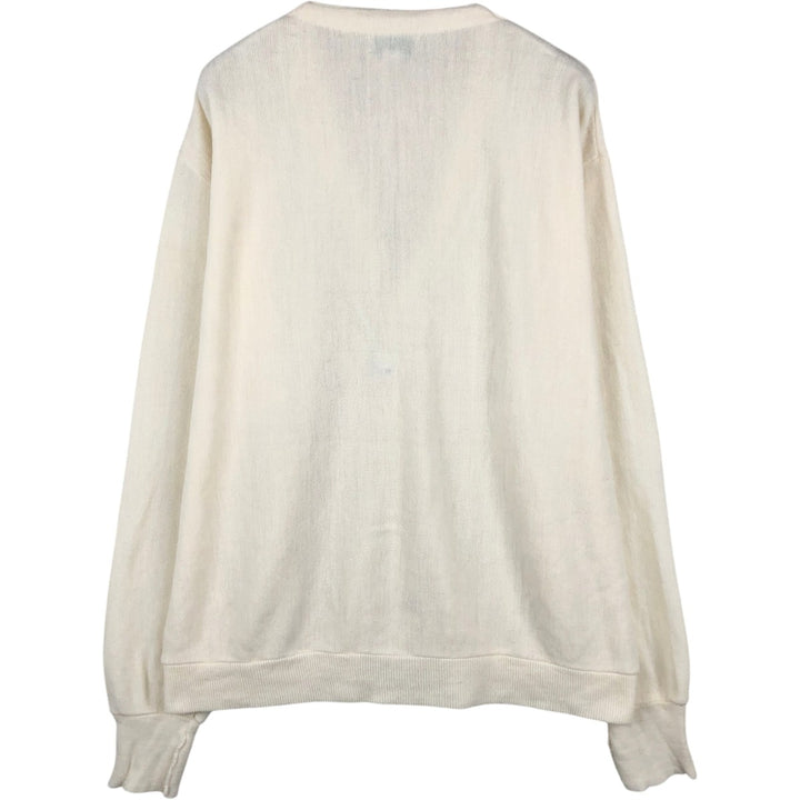 90'S IZOD acrylic knit cardigan, made in the USA, men's size XL, vintage acrylic white type Vintage Second Hand