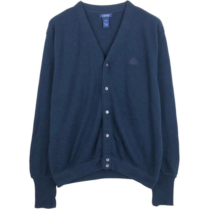IZOD Acrylic Knit Cardigan, Made in USA, Men's XL acrylic navy blue type Vintage Second Hand